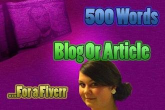 write you a completely original and researched article/blogpost or anything else up to 500 words