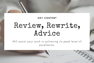 review, and advise on your prose