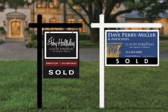 do eye catching real estate yard sign or banner