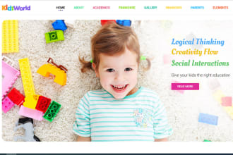 create kindergarten, preschool, childcare, daycare website
