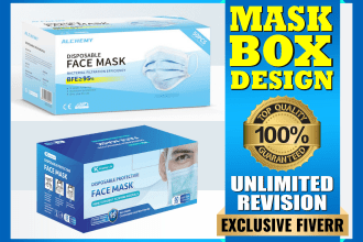 design mask box, pouch, packet, label packaging design