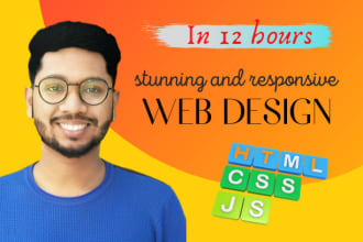 do stunning web design with responsive in 12 hours