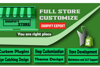 do shopify store design and development with management