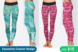 custom leggings design for pod and fashion brands yoga capri trendy patterns