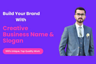define your brand with creative business name, product name, and slogan