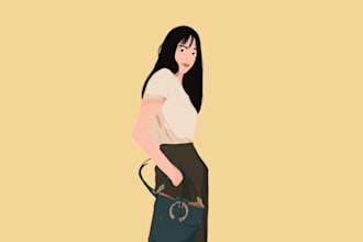 draw minimalist illustration of people