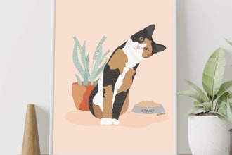 turn your pet into cute cartoon illustration