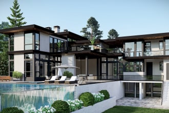 design 3d modelling and realistic architecture rendering