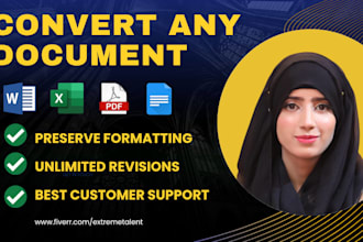 retype handwritten documents, convert pdf to word or excel