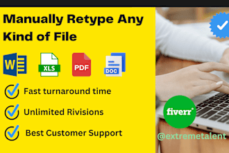 manually retype handwritten notes, scanned documents, PDF to word typist