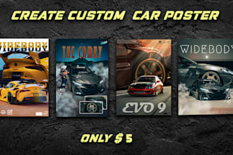 do custom car poster design in just 24 hours