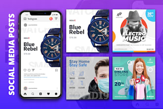 design 20 creative social media posts, banner, ads