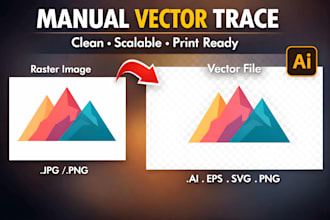 do manual vector tracing and convert logo to vector