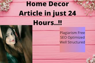 write SEO optimized blog posts related to home decor and apartment living