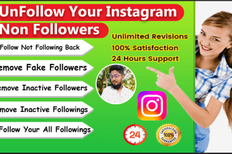unfollow instagram non followings and  remove fake followers
