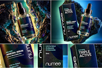 label design cosmetic, supplement product branding logo box bottle packaging