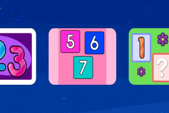 create 1 to 100 numbers learning colorful game for kids
