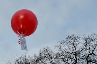 write a message on a tag on a latex helium filled balloon and release it, with photographic evidence which I will send to you