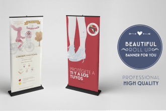 design a beautiful roll up banners or billboards for you