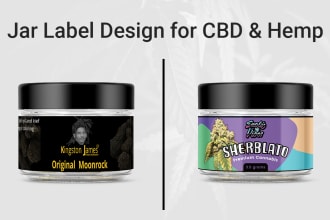 design cbd hemp label, jar label, and cannabis label
