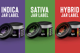 design cbd hemp label, jar label, and cannabis label
