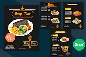 design food menu, restaurant menu