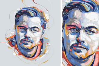 draw amazing colorful portrait illustration
