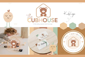 design a cute kids brand identity and logo design