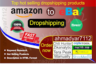 do ebay dropshipping product research and listings
