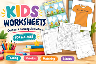 design educational worksheets and activities for kids