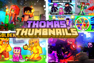 create detailed professional minecraft thumbnails