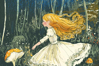 illustrate your childrens book in a semi realistic style