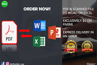 convert PDF to word or excel, scanned files to word or excel