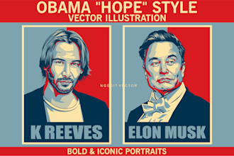 create obama hope style vector from your photos