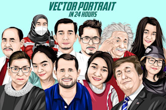 draw high realistic vector portrait from photo