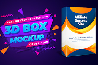 make 3d product box, software box mockup