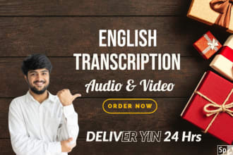 transcribe english audio and video