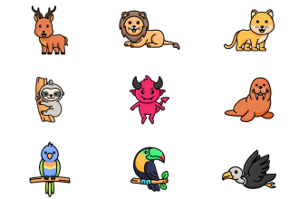 draw cute animal illustrations for stickers, tshirt, merch, and more