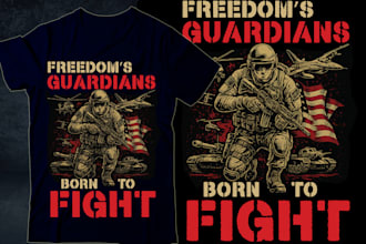 patriot military veteran army and USA tshirt