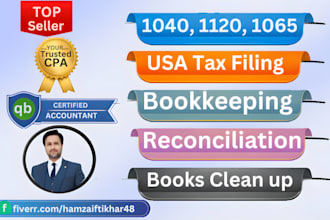 prepare and e file USA tax returns and will do bookkeeping on quickbooks online