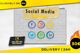 design youtube banner, facebook cover, web banner and personal logo