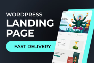 build wordpress landing page design or sales page design