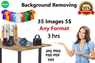 remove background 35 images with white or transparent in 3 hours