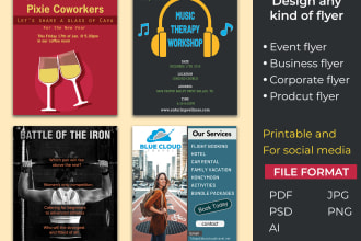 design a professional event and promotional flyer for businesses or social media