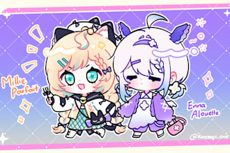 draw cute chibi character, profile pic or icon for you