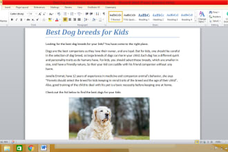 write high quality veterinary blog posts, dog training, and pet articles