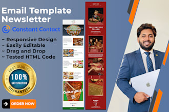 prepare constant contact email template and newsletter
