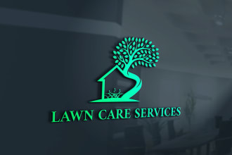 design lawn care landscape tree and irrigation logo