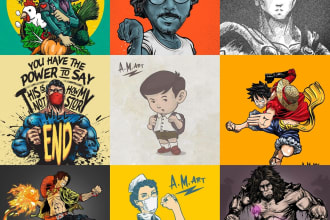 create an illustration for your online tshirt business