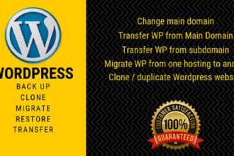 do backup migrate, transfer wordpress website quickly
